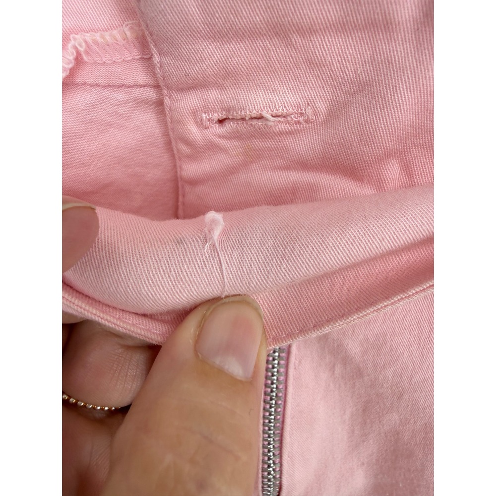 Scandalo Wide Leg Pants Women Medium Pink Y2K Ankle Zip Drawstring Hem Trousers - Picture 8 of 8